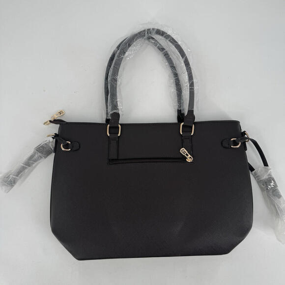 Montana West purse womens black leather tote large medium double handles - Picture 7 of 10